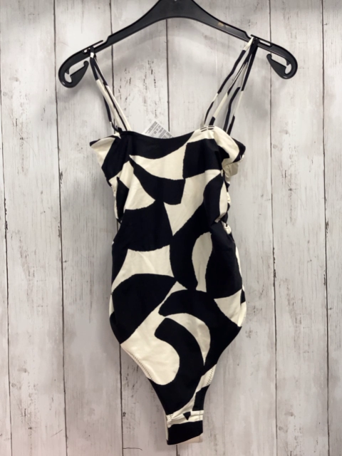 neu H&M  Badeanzug  Gr. 34  creme schwarzer Druck
