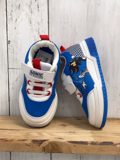 Sonic  Schuhe  Gr. 25  blau weiß + schwarz weiß kariert Sonic Leuchtsohle