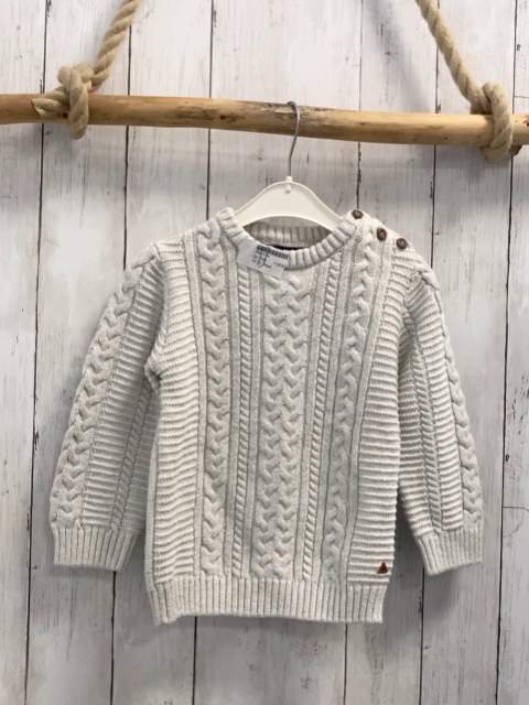 Next  Pullover  Gr. 104  hellgrau Strick Zöpfe 