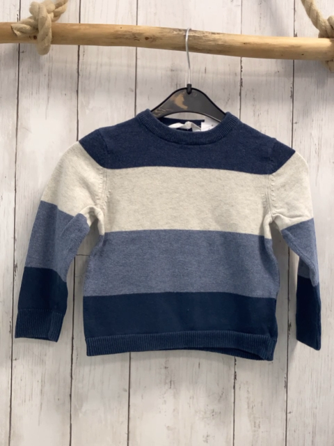 H&M  Pullover  Gr. 98  blau hellgrau hellblaue Streifen Strick