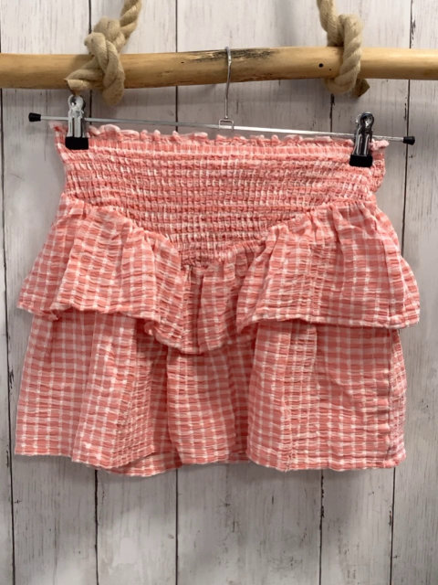 H&M Rock Gr. 146  rot weiß kariert Struktur gesmokt