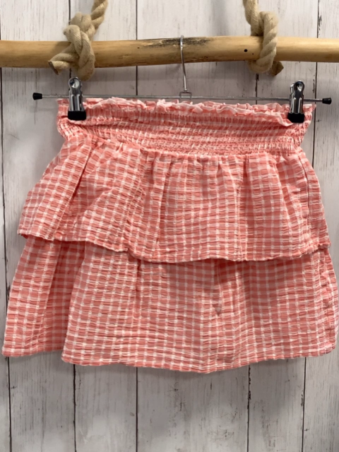 H&M Rock Gr. 146  rot weiß kariert Struktur gesmokt