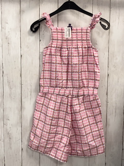 sergent major Playsuit Gr. 140  rosa weiß kariert Blumen