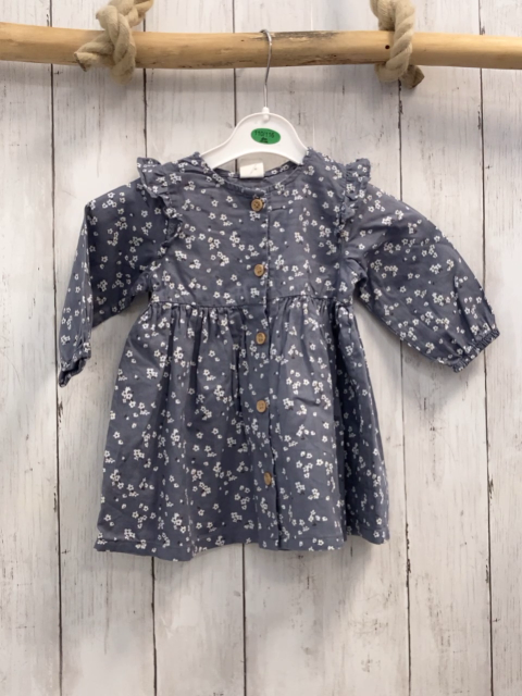 H&M  Kleid  Gr. 68  grau weiße Blumen 