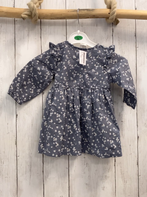H&M  Kleid  Gr. 68  grau weiße Blumen 