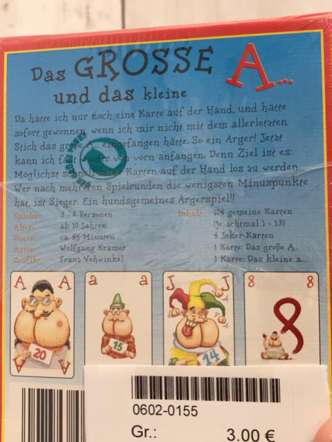 neu  Kartenspiel  Das große und das kleine A..