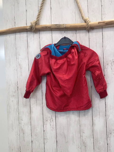 Racoon Jacke  Gr. 98  rot weiße Punkte Kapuze 