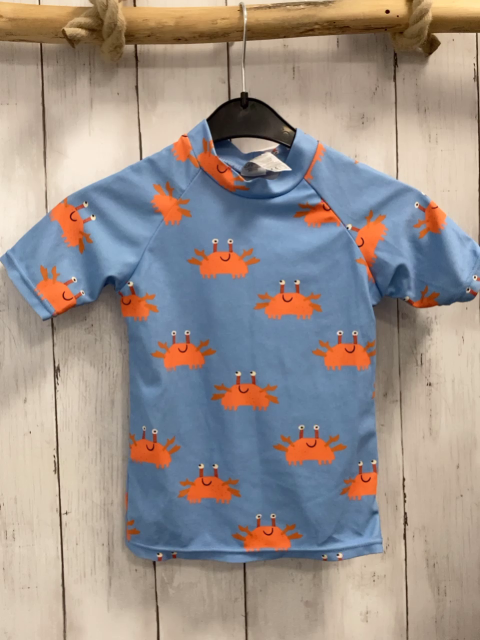   UV-Schutzshirt  Gr. 92  hellblau orange Krabben 