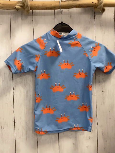   UV-Schutzshirt  Gr. 92  hellblau orange Krabben 