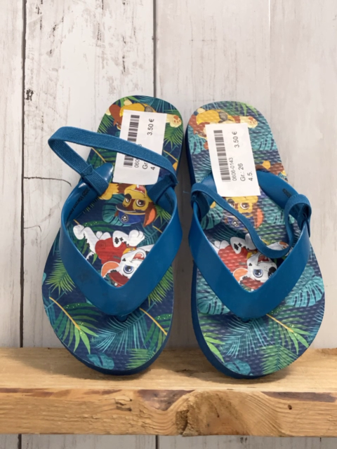   Flip Flops  Gr. 26  blau Sohle mit Paw Patrol Hunden 