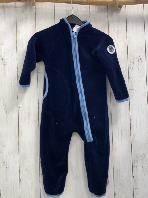 Racoon  Plüschoverall Gr. 92  blau hellblauer Bund 