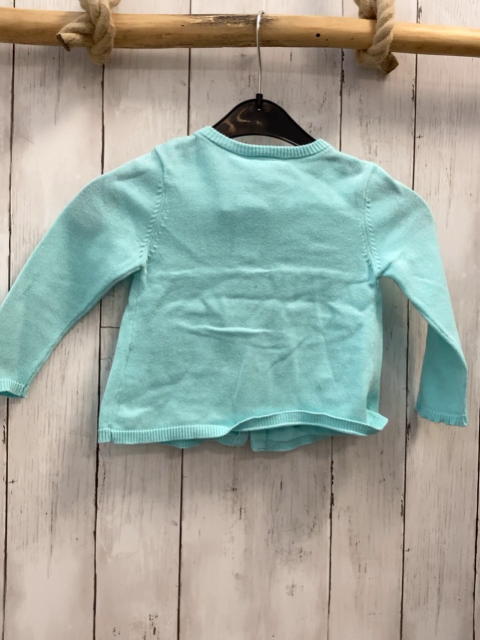  Strickjacke Gr. 74  hellblau gestickte Blumen