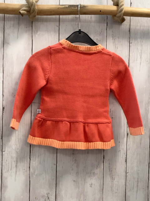 Liegelind Strickjacke Gr. 74  hellrot aprikot Bund türkis Knöpfe