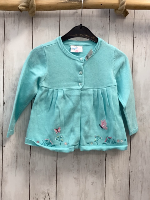  Strickjacke Gr. 86  hellblau Stickerei