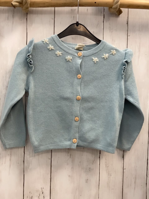 Alana Strickjacke Gr. 104  hellblau Blumen