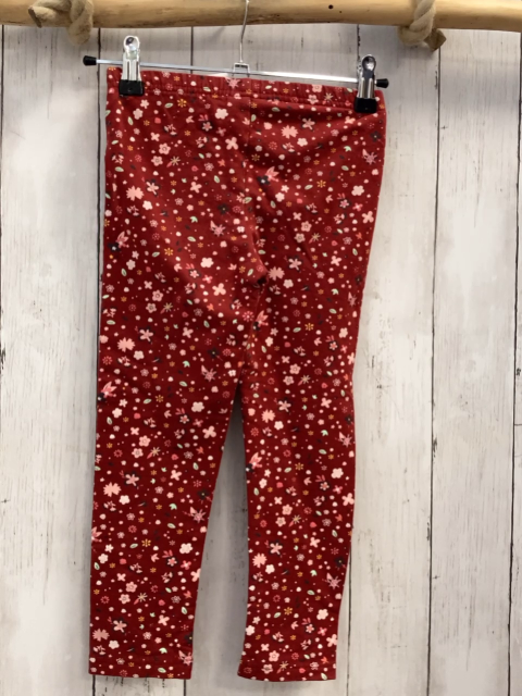  Leggings Gr. 104  dunkelrot Blumen