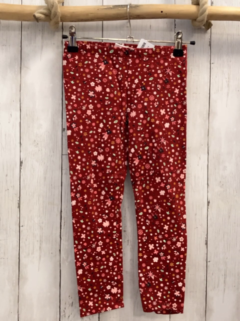  Leggings Gr. 110  dunkelrot Blumen