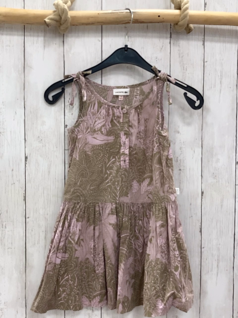 Lacoste Kleid  Gr. 104  sand flieder Blumen Krokodil