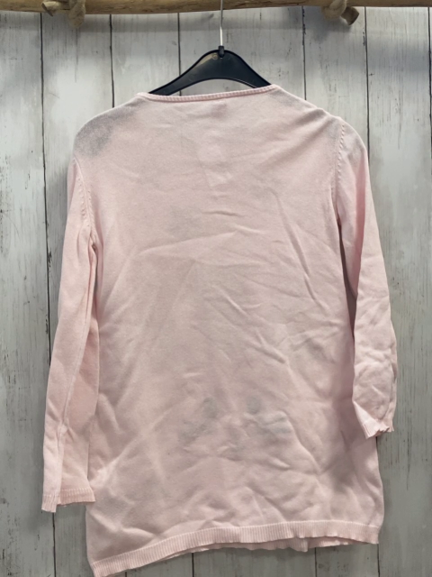 Longpullover  Gr. 128  rosa Strick Hase silber Glitzersterne 