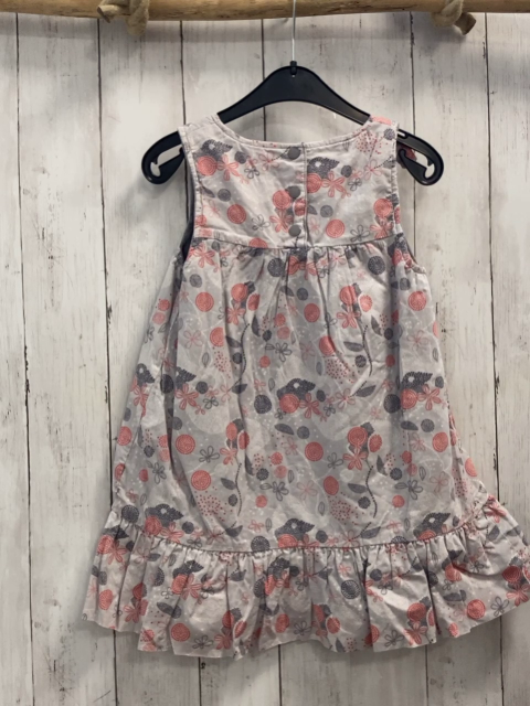   Wendekleid  Gr. 104  hellgrau rot grau weißer Punktdruck / grau Feinkord 