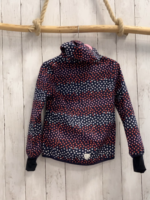 S  OLiver  Softshelljacke  Gr. 122  blau bunte Herzen rosa Futter 