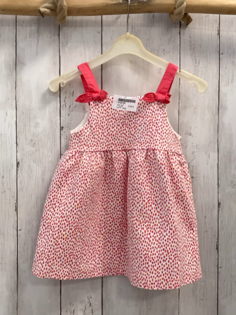 Zara  Kleid  Gr. 92  weiß pink roter Druck 