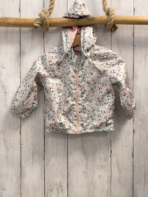 H&M  Jacke  Gr. 74  mint Blumen rosa Reißverschluss 