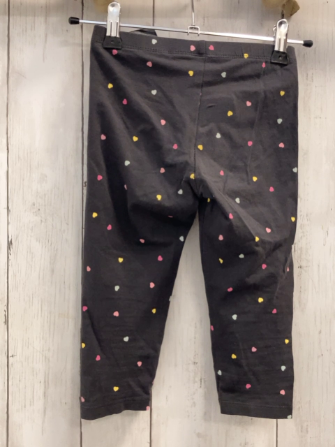 H&M  Caprileggings  Gr. 128  dunkelgrau bunte Herzen 