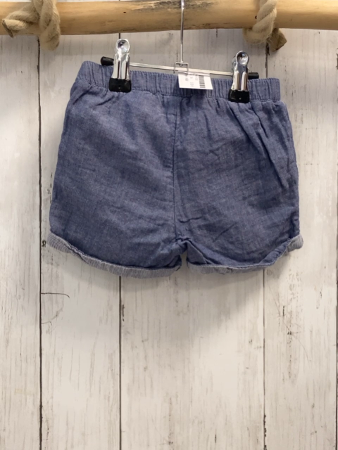 H&M Shorts  Gr. 74  blau Jeans Umschlag mit Streifen Gummizugbund 