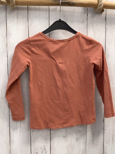 H&M  Langarmshirt  Gr. 110  lachs Tierkopf mit Schleife 