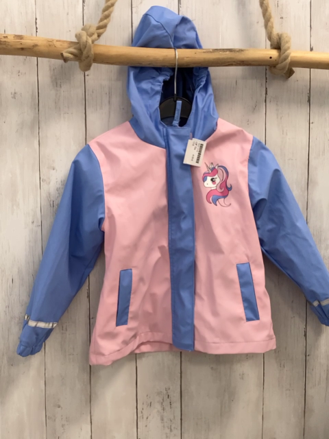   Regenjacke  Gr. 104  rosa hellblau gummiert Einhorn 