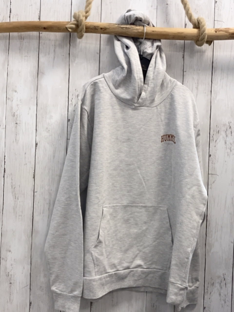 Hummel Pullover Gr. 176  grau Kapuze braune Schrift