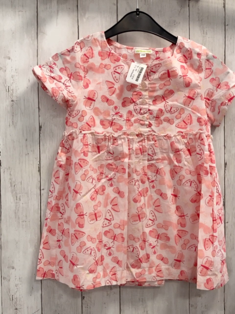 Vertbaudet  Sommerbluse  Gr. 140  hellrot rosa rote Schmetterlinge 