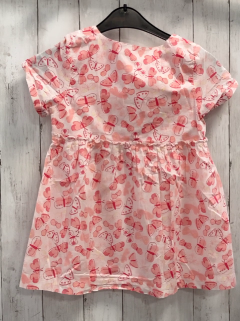 Vertbaudet  Sommerbluse  Gr. 140  hellrot rosa rote Schmetterlinge 