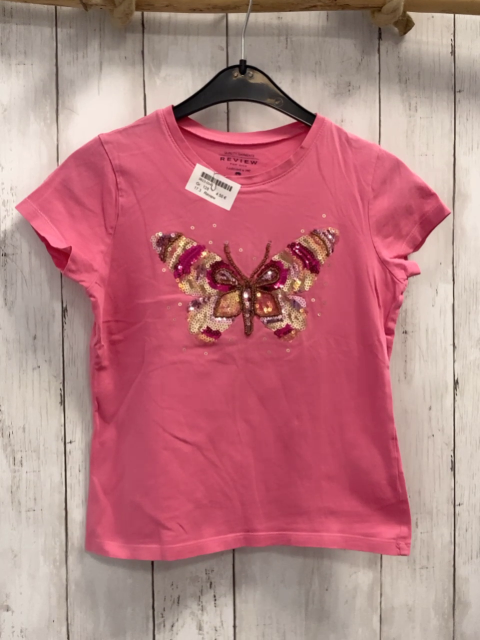 Review  T-Shirt  Gr. 128  pink Schmetterling mit Steinen und Pailewtten 