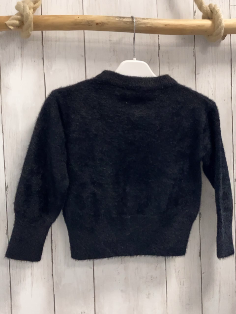   Pullover  Gr. 110  schwarz Strick flusig mit Pailetten 