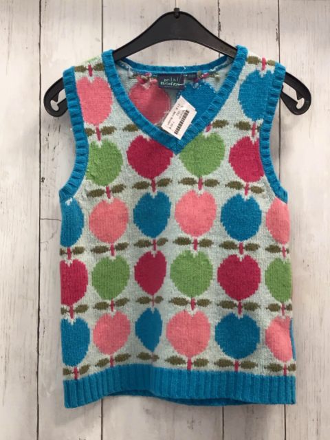 Mini Boden  Pullunder  Gr. 152  mint bunte Äpfel türkis Bund Strick