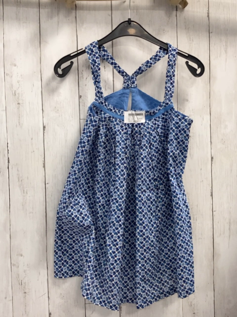 Vertbaudet  Sommerbluse  Gr. 152  weiß blau hellblaue Kleeblätter 