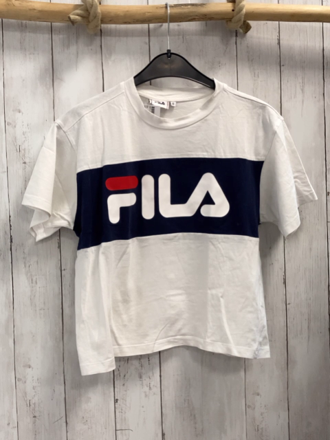 Fila  T-Shirt  Gr. 158/164  weiß blauer Bruststreifen mit weißer Schrift 