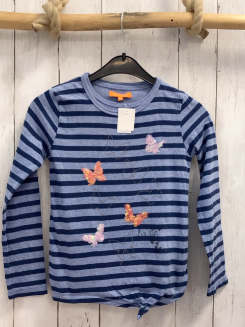 Staccato  Pullover  Gr. 104  blau hellblau Streifen Schmetterlinge mit Pailetten 