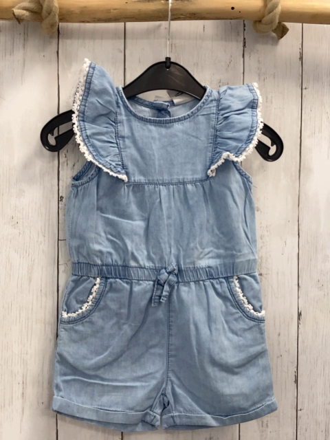   Playsuit Gr. 74  blau Jeans weißer Bund