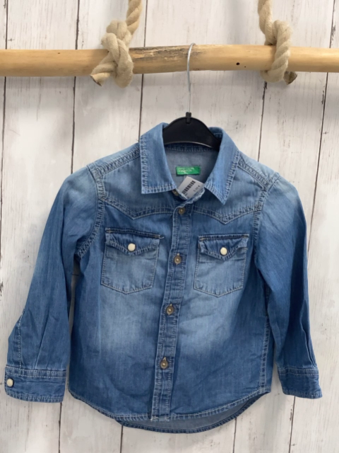 Benetton  Hemd  Gr. 92  blau Jeans 