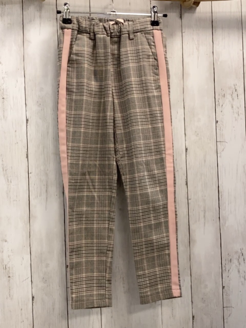 Only Jogginghose Gr. 134  grau rosa schwarz kariert rosa Streifen Bund verstellbar