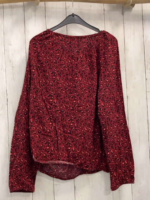 manguun Bluse  Gr. 158  rot schwarz rosa Leoprint