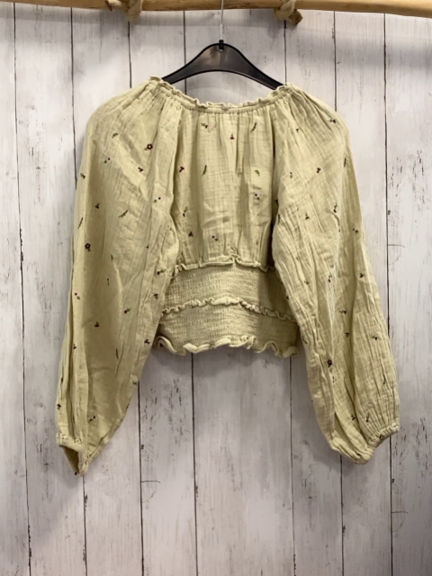 Zara  Bluse  Gr. 158  mint Struktur gestickte Blumen 