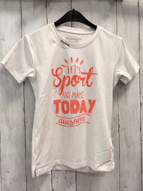 Energetics  T-Shirt  Gr. 140  weiß orange Schrift 