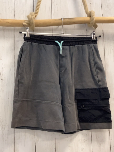 Zara  Shorts  Gr. 164  grau schwarze Tasche + Bund mint Kordel 