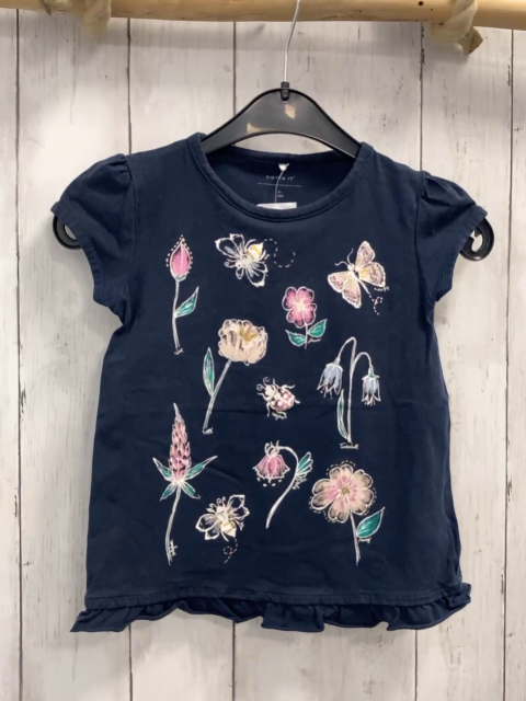 Name it  T-Shirt  Gr. 104  blau Blumen 