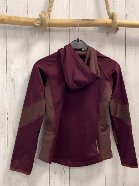 Manguun Joggingjacke  Gr. 128  weinrot Kapuze goldene Glitzerstreifen 