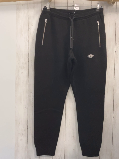 neu LFDY Jogginghose Gr. M schwarz Strick silber Reißverschlüsse 